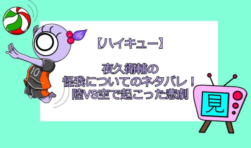 ハイキュー 夜久衛輔の怪我についてのネタバレ 陸vs空で起こった悲劇 見る見るワールド