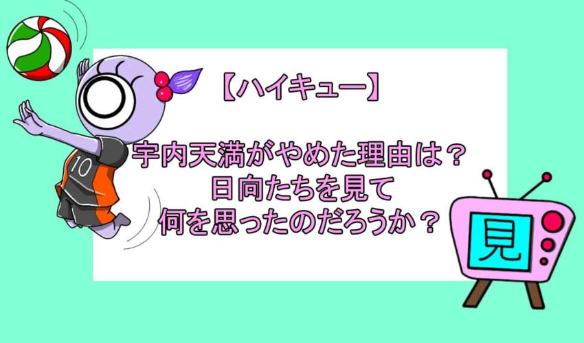 ハイキュー 宇内天満がやめた理由は 日向たちを見て何を思ったのだろうか 見る見るワールド