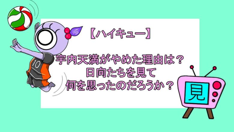 ハイキュー 宇内天満がやめた理由は 日向たちを見て何を思ったのだろうか おすすめアニメ 見る見るワールド